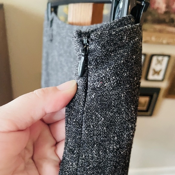East 5th women’s fit & flare midi tweed zip skirt belt loops 14 charcoal gray - Picture 5 of 9